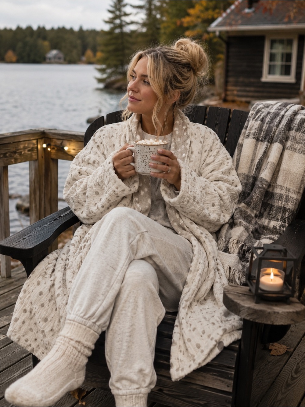 Grizas Cozy Cream Cotton Robe - Plush Women’s Lounger